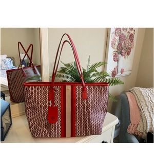 Tory Burch Gemini Link Large Tote - Red